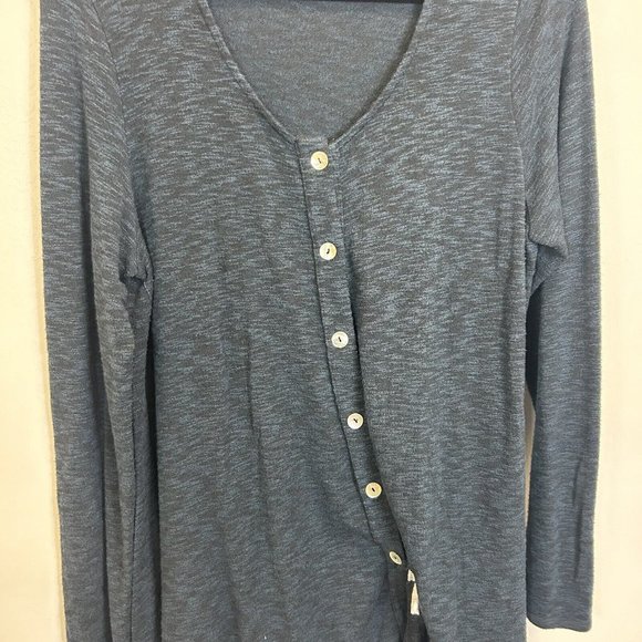 Women’s Et’ Lois Size Large Button Front Oversized Cardigan Top Blue - Picture 6 of 7